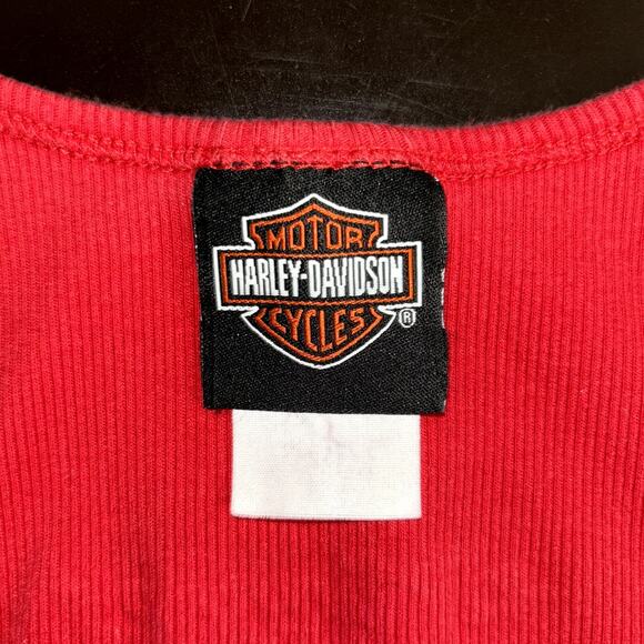2008 Harley Davidson I Heart My Harley Tank Top Red Rhinestones Trashy Y2k Biker - Picture 7 of 8